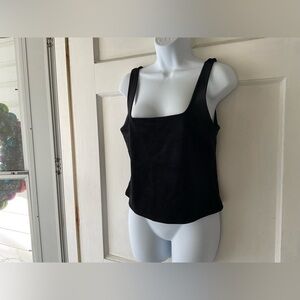 Black velour crop Tank